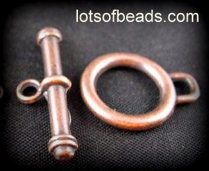 Bali style antique copper toggle